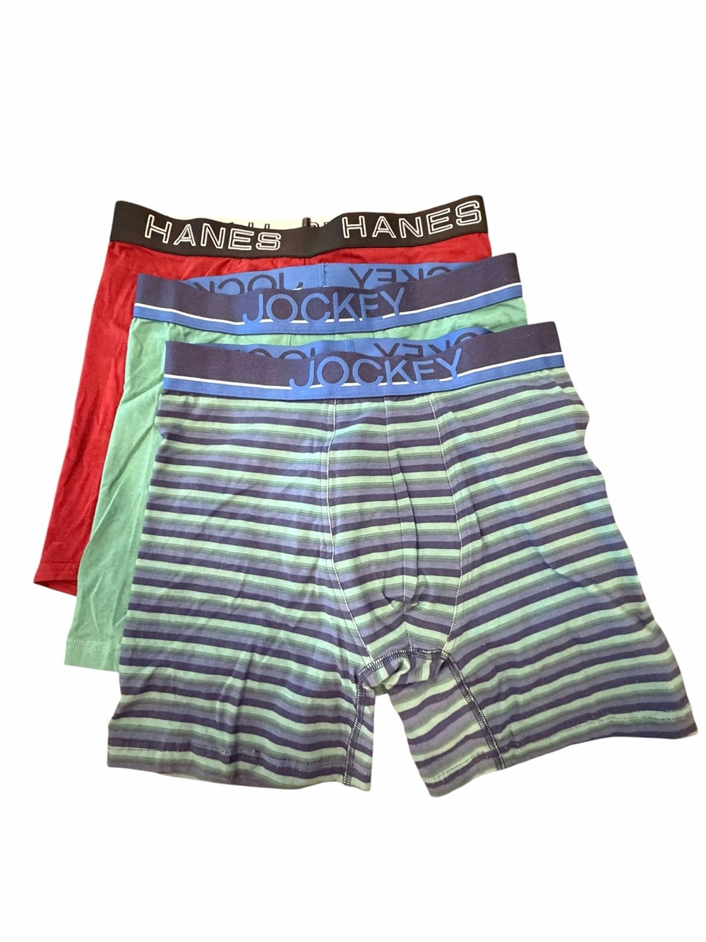 2 Jockey Men's True Style Boxer Briefs MED 1‎ Hanes Boxer Brief MED Colorful NEW